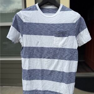 J. Crew Men’s Blue and White Striped Shirt